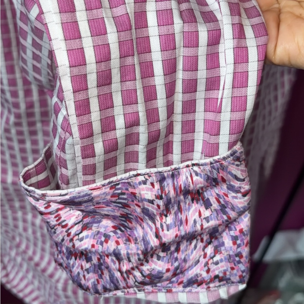 MENS Robert Graham Pink and White Checkered Button-Up Shirt - Picture 8 of 10